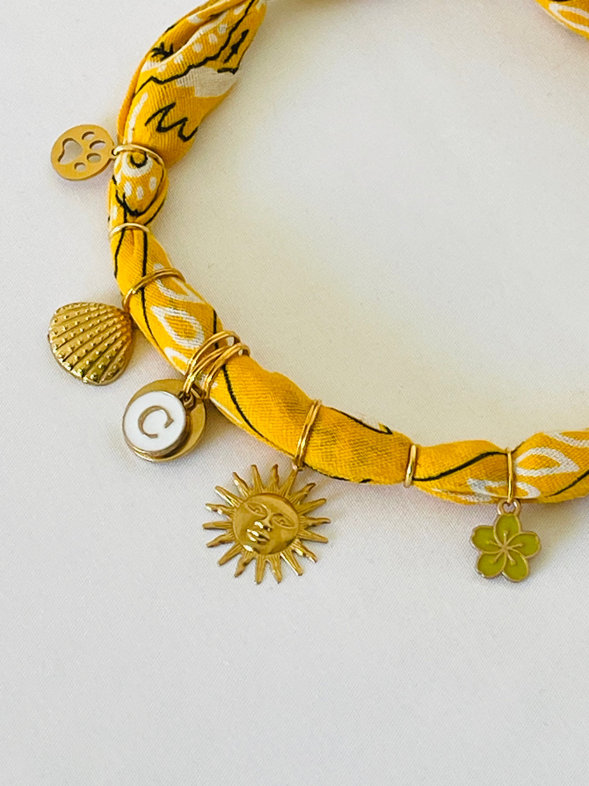 1D/ Collier Bandana SUNSHINE orange light SÉRIE ARCHIVE 💛🧡🐚🌞🌺 🥰