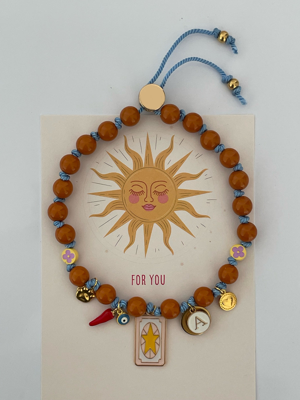 Collier PORTE-BONHEUR 🤩🧿🌶️🤎🩵