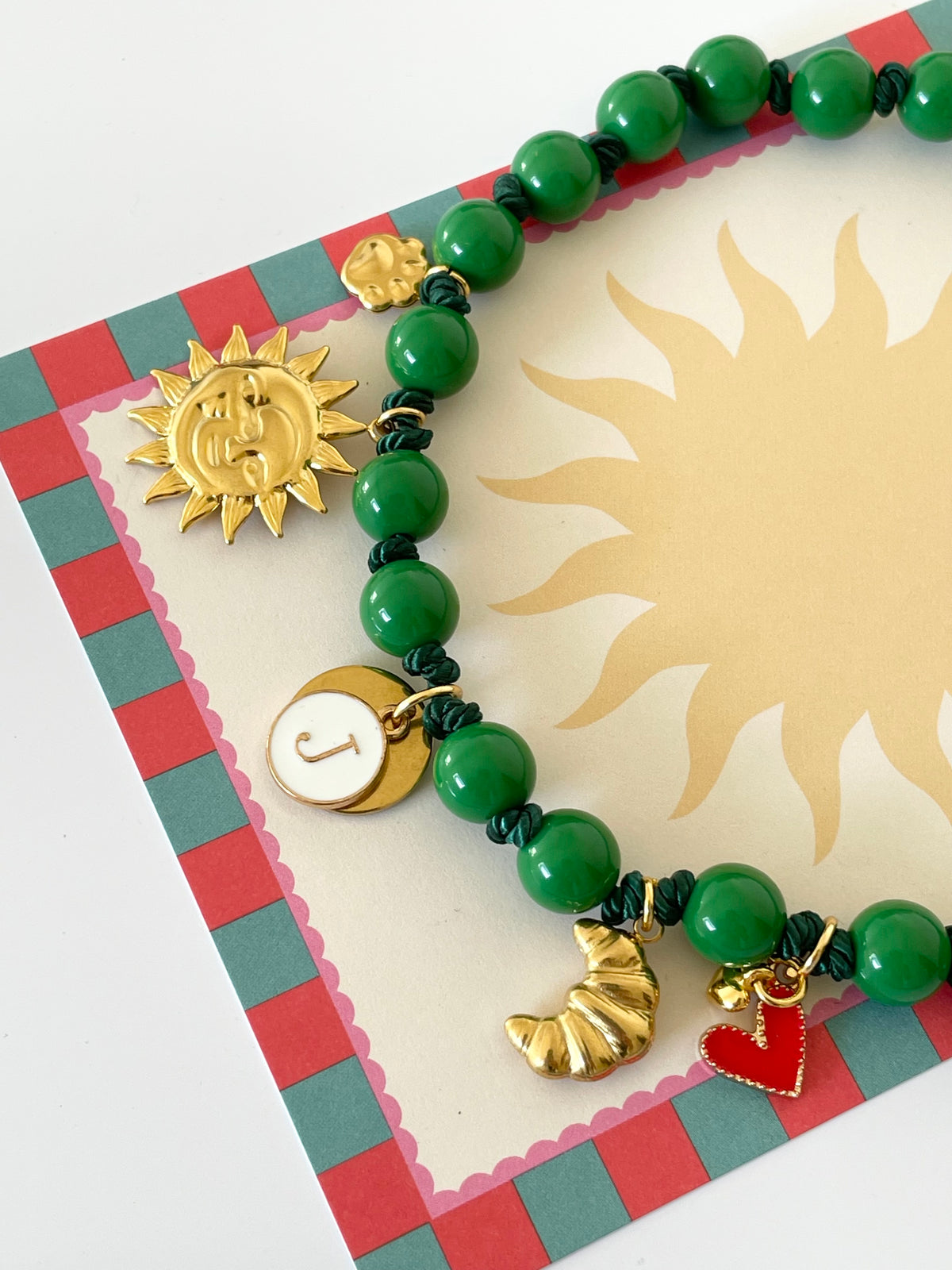1M/ Collier GREEN LOVE 🥐✨🌛🌝💚❤️