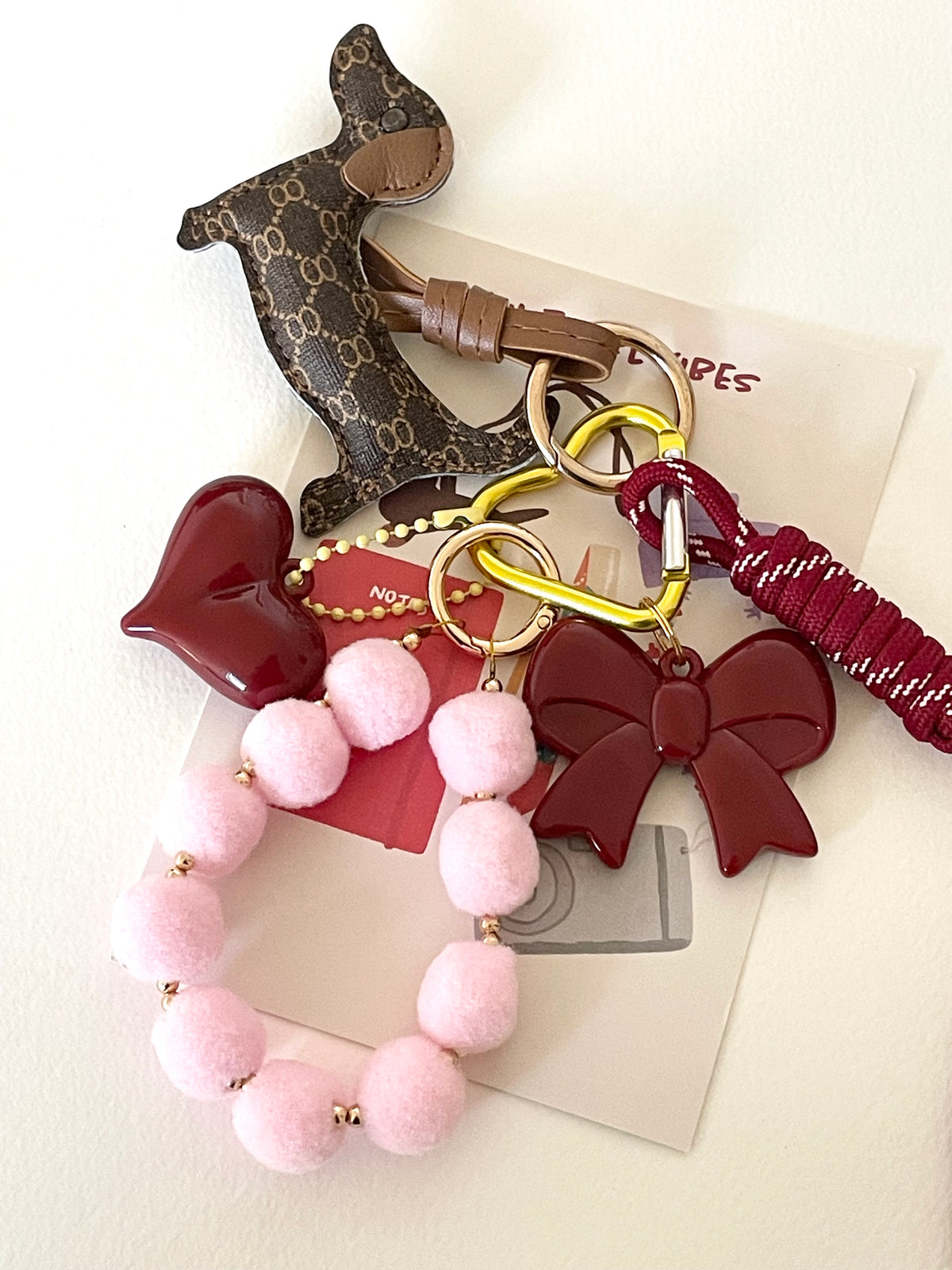 1C/ BIJOU DE SAC XL HEART NODE 🎀🥰✨🩷🐾♥️👜🔑 RUBY ❤️