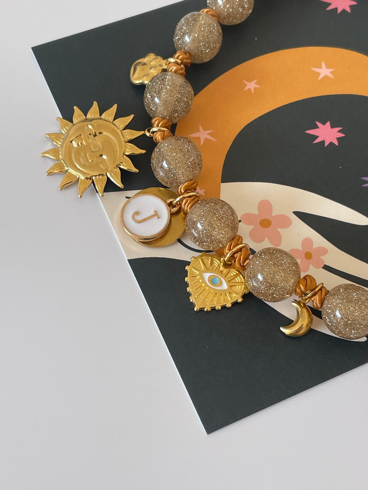 1C/ Collier LOVE GLITER CHAMPAGNE ✨🐾🤩✨🌛🫶🏻🌞💛 DIABOLO ❤️🥰