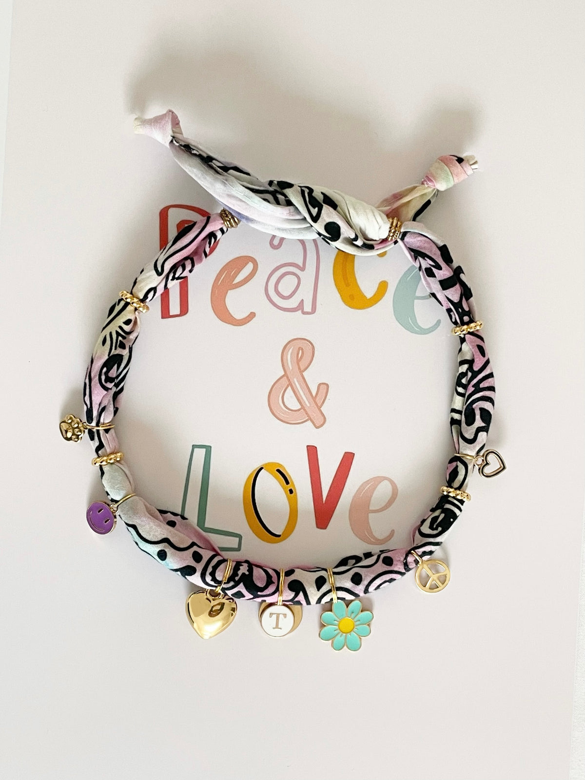 Collier bandana PEACE & LOVE ☮️✌🏻💜🫶🏻🌸