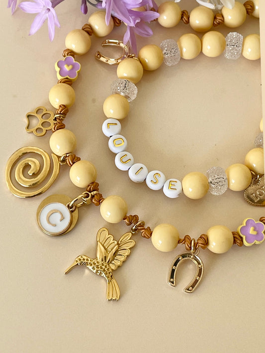 Collier & Bracelet MATCHY MATCHY SPIRAL BIRD 🌀✨🤩 🐾💜🤍