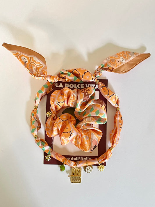1B/ Collier bandana foulard & son chouchou satiné MATCHY MATCHY 👱🏻‍♀️😜🫶🏻 LA  SCATOLA  DI SARDINE 🐟✨🇮🇹💋🧡💚