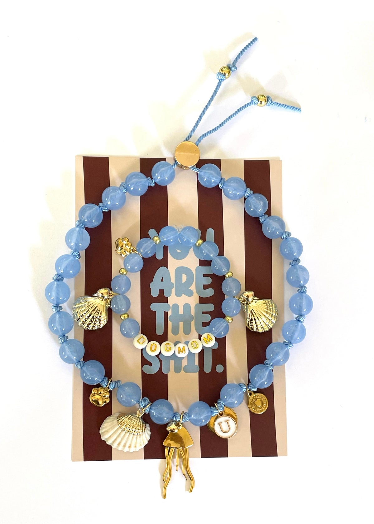 1B/ Collier & bracelet MATCHY MATCHY LOULOU BLUE GOLD SHELL 🩵🐚🐙✨🥰🫶🏻🐶👩🏻‍🦰 🥰