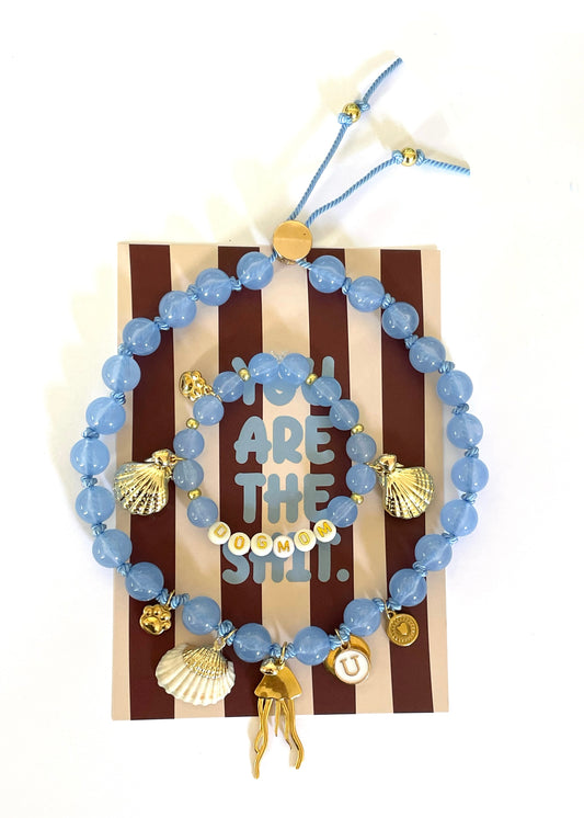 1B/ Collier & bracelet MATCHY MATCHY LOULOU BLUE GOLD SHELL 🩵🐚🐙✨🥰🫶🏻🐶👩🏻‍🦰 🥰