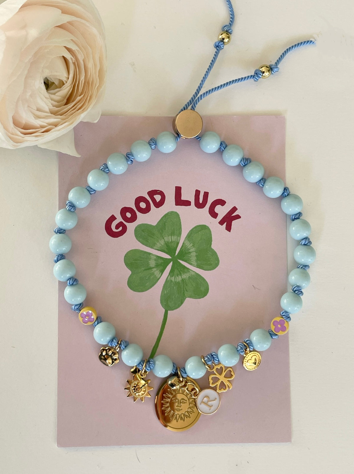 1B/ Collier PASTEL BLUE CLOVER 🍀🩵🩵🩵🌞🫶🏻😍