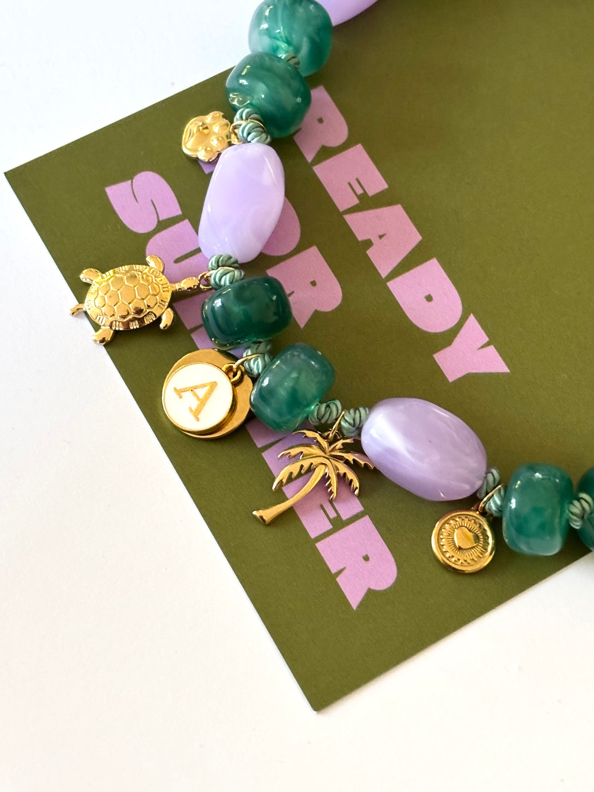 1B/ Collier MATCHA PALMS BICOLOR Summer mood 💜💚🌴🐕🐾☀️😍