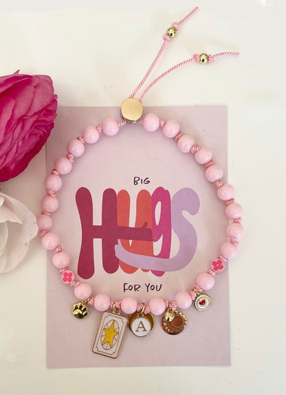 1C/ Collier PASTEL LOVE PINK 🌸🩷💛🐕🐾🌝🌙💓