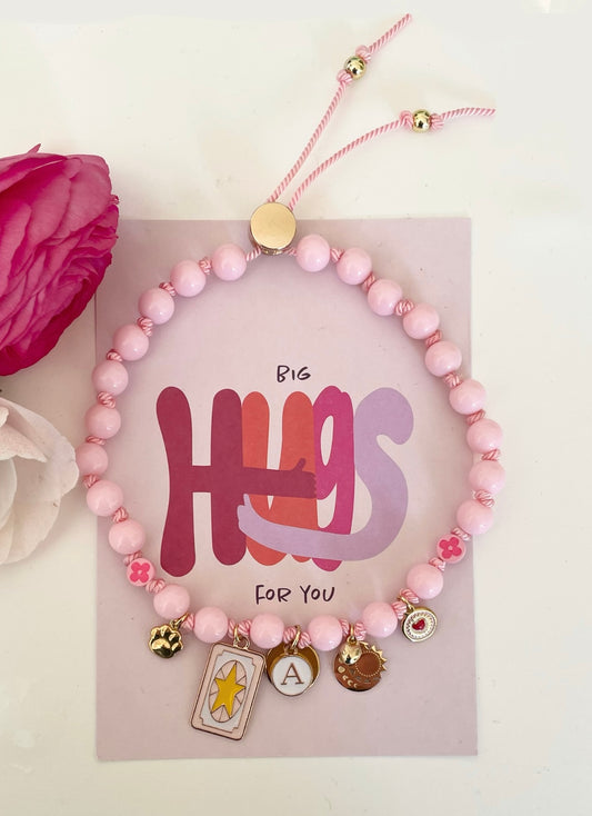 1C/ Collier PASTEL LOVE PINK 🌸🩷💛🐕🐾🌝🌙💓
