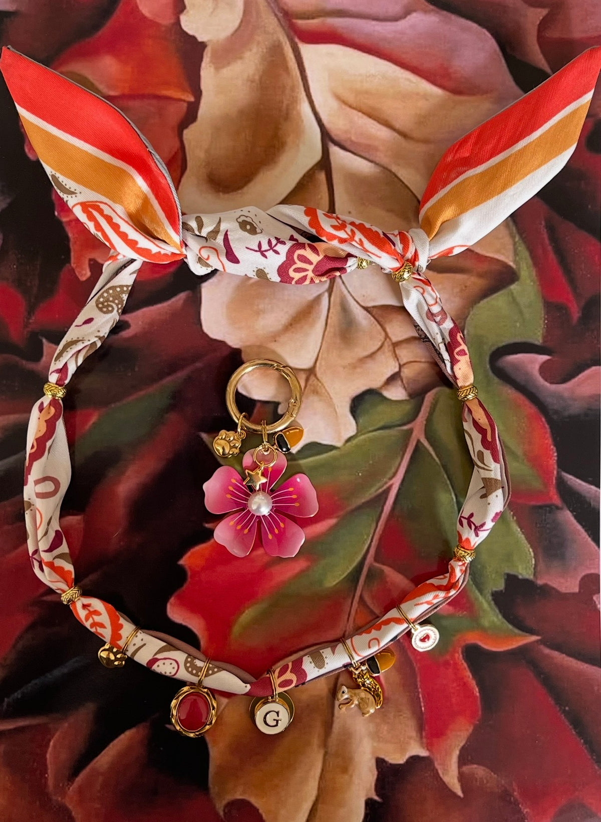 1A/ Collier SQUIRREL & Médaille FLOWER NACRE 🐿️🤎♥️✨⭐️🍁🐾🐶😍