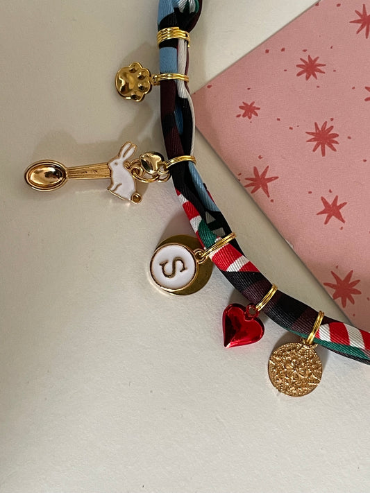 1C/ Collier Bandana Foulard ALICE 🐇🥄♥️✨🤩🥰🐾