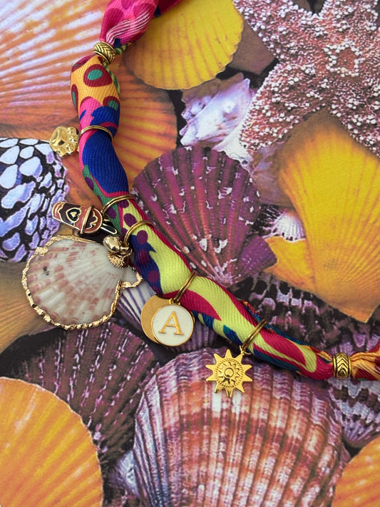 1B/ Collier foulard bandana Under the sea coral latte multicolore 🪸🌊🐚☀️✨😍🐶🫶🏻🤩🧡