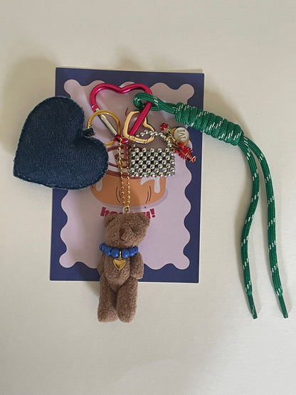 1C/ Bijou de sac TEDDY LOVE 🧸💙💚🩷🦞🍓🥰🤗