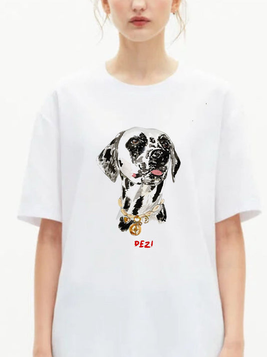 1B/ TEE-SHIRT AQUARELLE DE TON LOULOU + TATOUAGES ÉPHÉMÈRES LOVE LOULOU fait à  la main 🐶😻🌸🌺😎🔥🤩🐾 🩵💛💚☀️😎🫶🏻