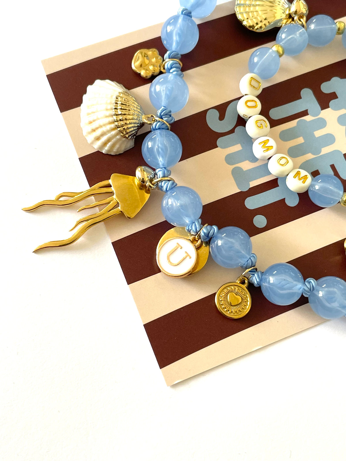 1B/ Collier & bracelet MATCHY MATCHY LOULOU BLUE GOLD SHELL 🩵🐚🐙✨🥰🫶🏻🐶👩🏻‍🦰 🥰