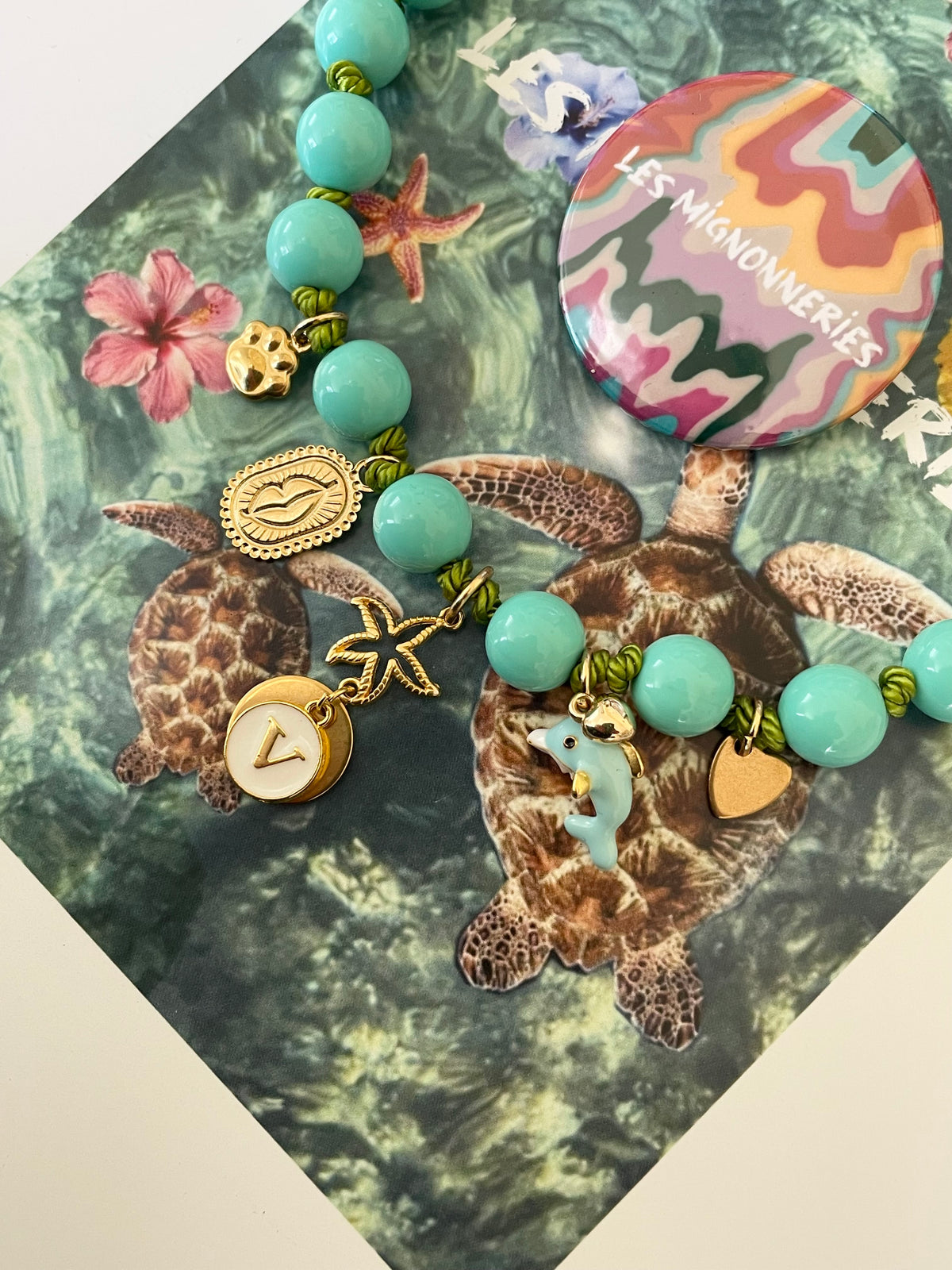 1B/ Collier AQUALOVE DOLPHIN 🐬🩵💚✨☀️🥰🫶🏻