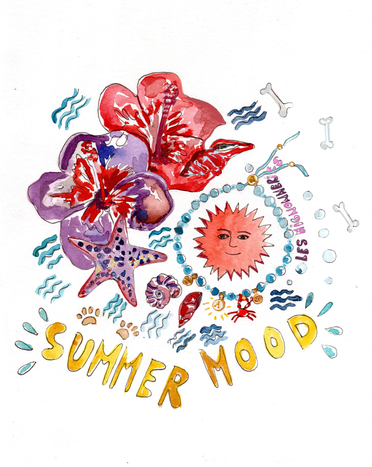1B/ Collier YELLOW ICE CREAM Summer mood🍦💛🐚🐾☀️🤩🔥🥰