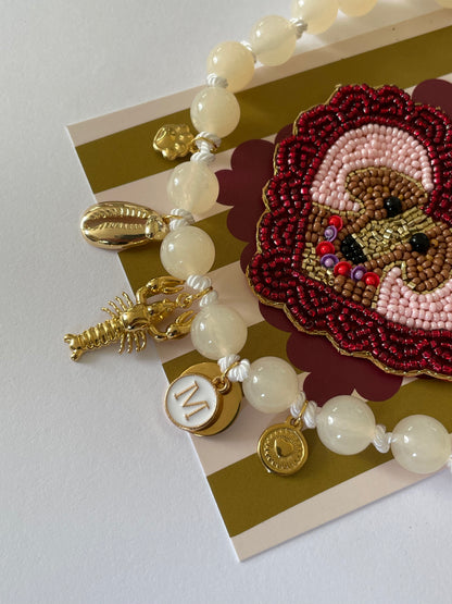 1B/ Collier LOULOU GOLD LOBSTER WHITE PEACH 🥰🤍🦞✨🤩🐶 & Porte clés LOVE LOULOU ❤️