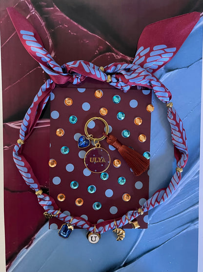 1B/ Collier Foulard bandana & médaille BURGUNDY ICE ♥️ LES MIGNONNERIES X LA PATTE D’ULYA 💠🥐✨🤩♥️🩵 personnalisée ✨série limitée 🥰