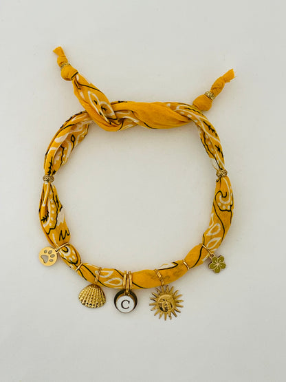 1D/ Collier Bandana SUNSHINE orange light SÉRIE ARCHIVE 💛🧡🐚🌞🌺 🥰