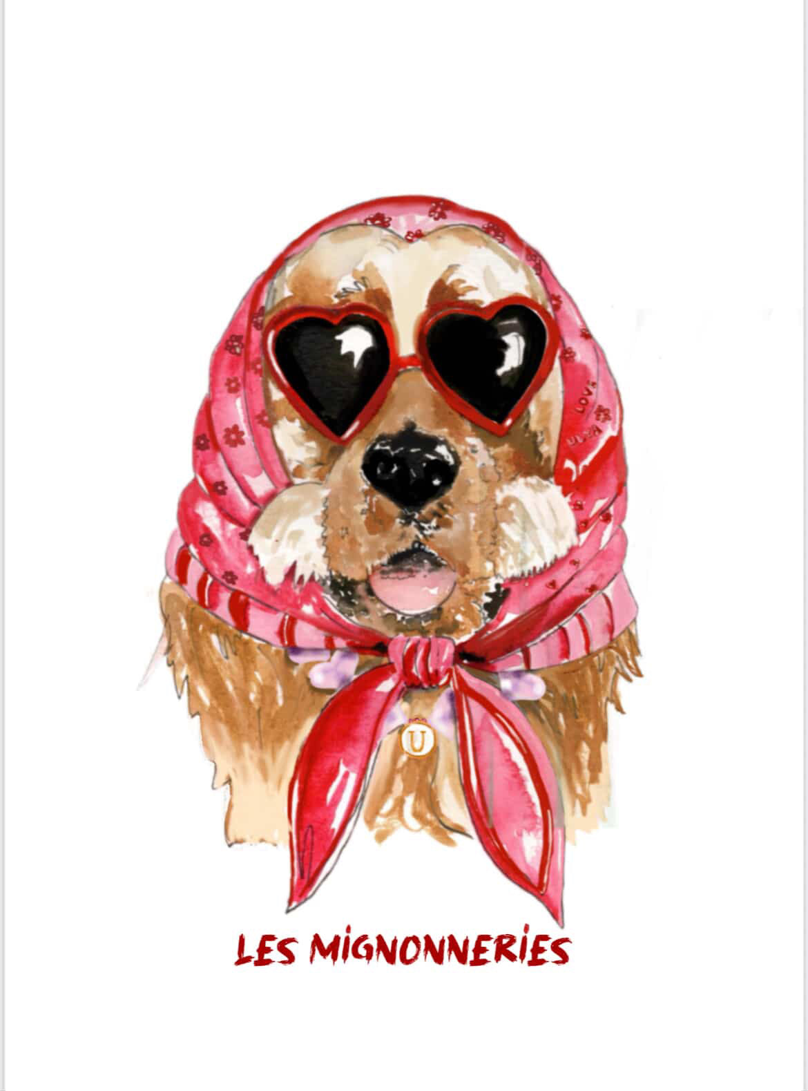1B/ AQUARELLE DE TON LOULOU Personnalisée ❤️LES MIGNONNERIES 💋 🖌️🎨🖼️🫶🏻☀️😎