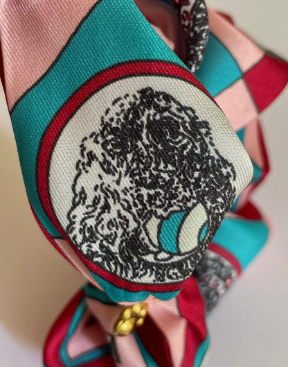 1B/ Collier bandana foulard & chouchou satiné réversible MATCHY MATCHY DOLCE VITA, VESPA E LOULOU 🛵🐶☀️🐾👱🏻‍♀️🩷♥️🩷🇮🇹