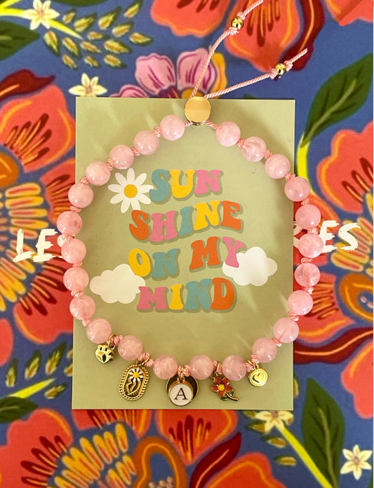 1B/ Collier WINNIE + perles anti parasites 🩵 HELLO SPRING PINK PASTEL FLOWER 🌸💛🩷🩷🌺👄🥰🤩