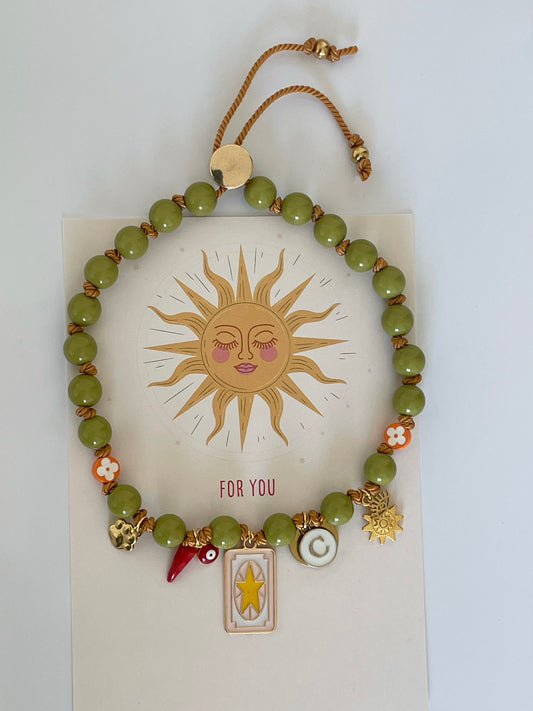 1D/ Collier PORTE-BONHEUR 🌶️💚🧡🌞