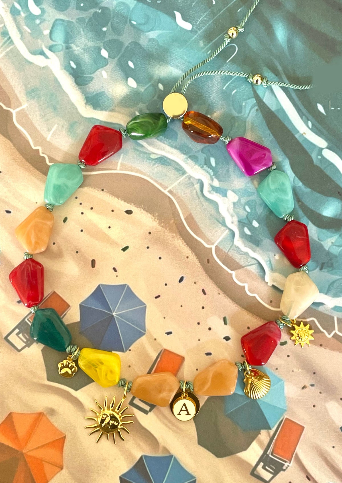 1B/ Collier Summer Love multicolore série limitée ♥️💛🌞🐚💚🧡🤩🐶🐾🌊