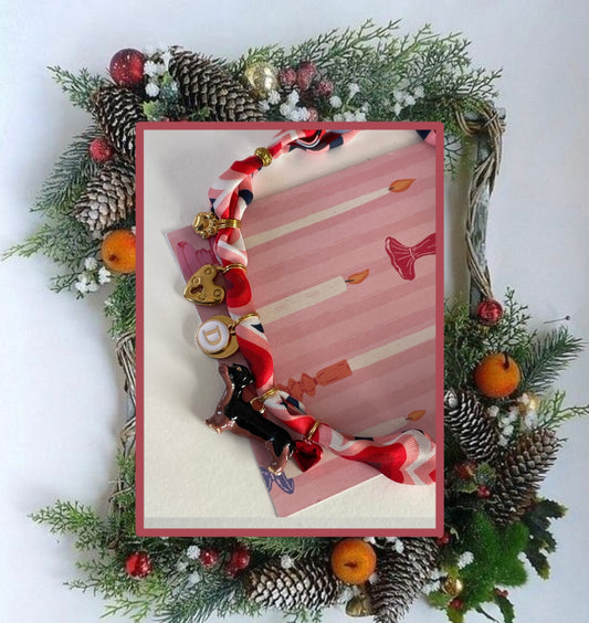 1C/ Collier foulard bandana WOOFMAL TECKEL LOVE 🤗😍🥰❤️😊✨