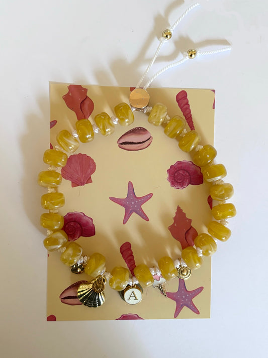 1B/ Collier YELLOW ICE CREAM Summer mood🍦💛🐚🐾☀️🤩🔥🥰