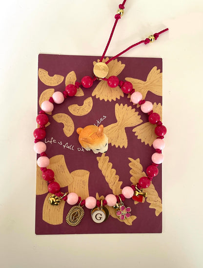 1B/ Collier PASTEL PINK BICOLOR FLOWER Série ARCHIVE 👄🩷♥️🩷🌸🤩🥰