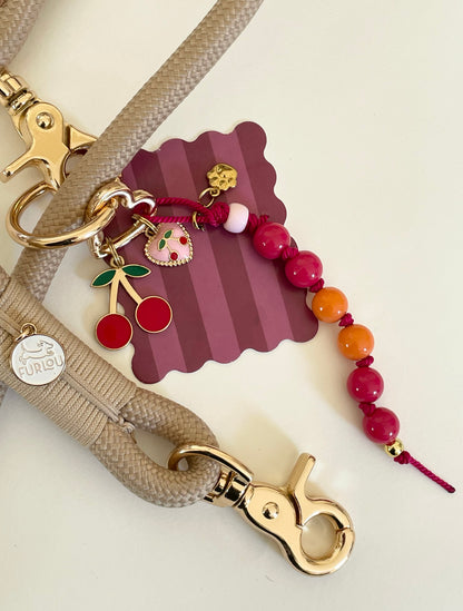 1B/ Bijou de laisse LOVE BICOLORE CHERRY🍒🥰😍👩🏻‍🦰🐕