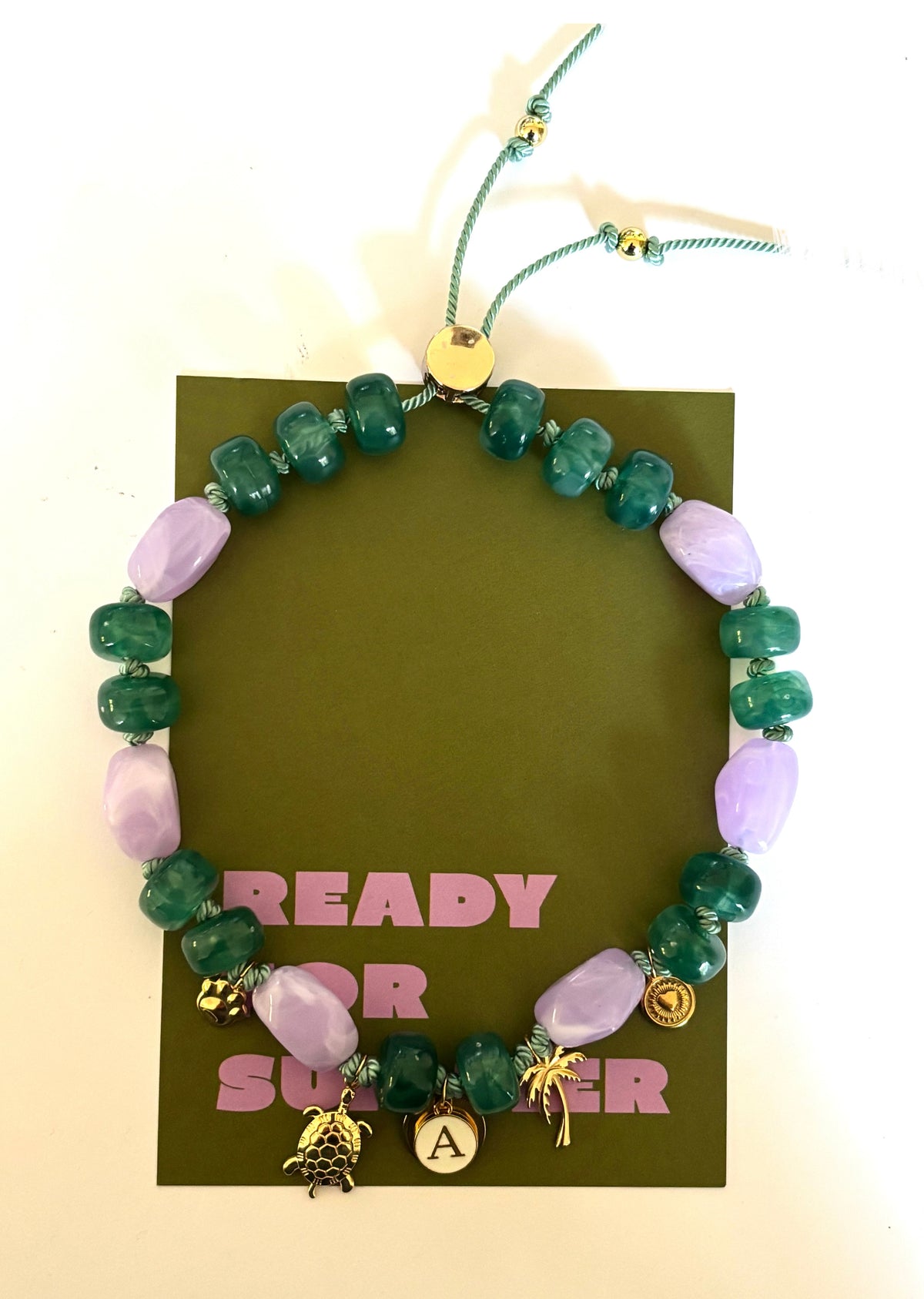 1B/ Collier MATCHA PALMS BICOLOR Summer mood 💜💚🌴🐕🐾☀️😍