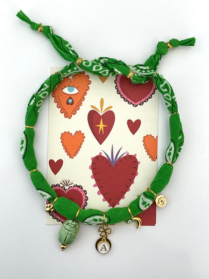 Collier Bandana PORTE-BONHEUR BEETLE GREEN 💚🍀🪲🌛🐾👁️🤩🥰