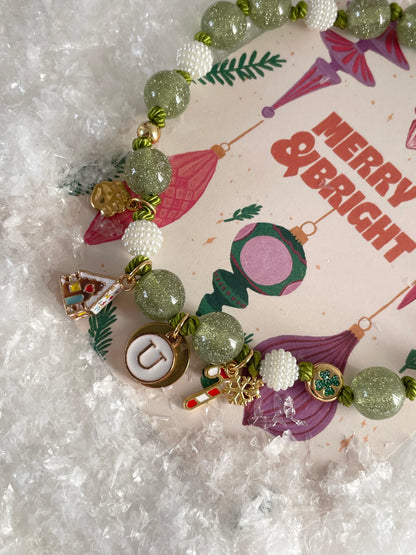 1C/ Collier LOVE GLITTER GREEN WOOFMAS 🍀🎄❄️♥️🎁🥰✨PATTA 🥰❤️