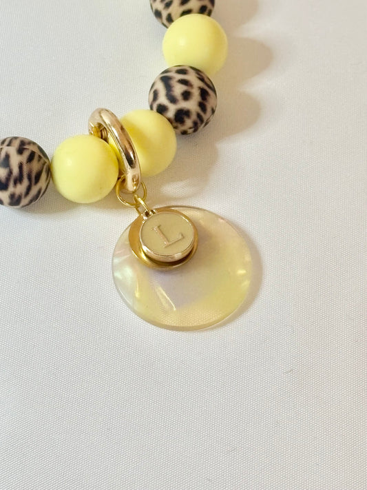 Collier PASTEL YELLOW LÉOPARD