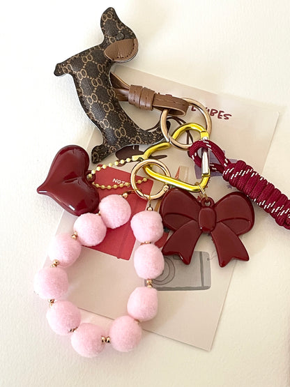 1C/ BIJOU DE SAC XL HEART NODE 🎀🥰✨🩷🐾♥️👜🔑 RUBY ❤️