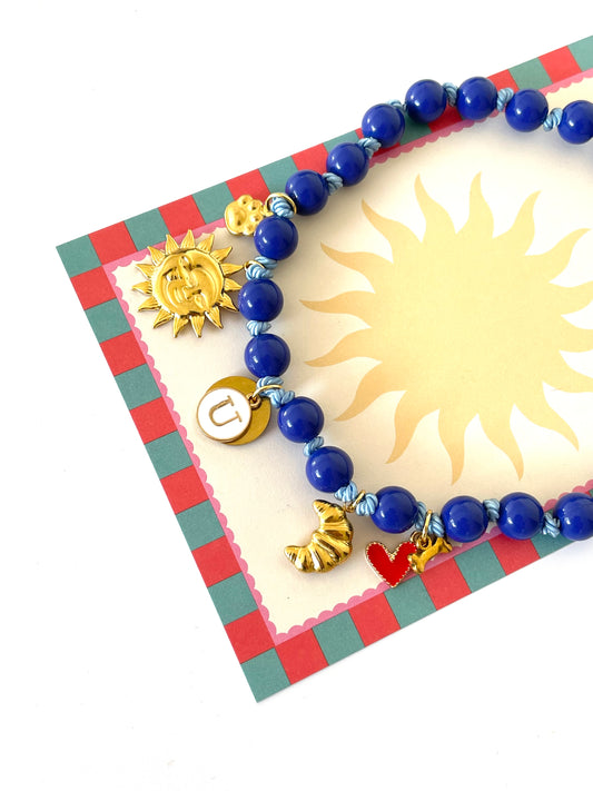 1J/ Collier BLUE LOULOU 🩵💙🩵🌛🌝🥐🤗