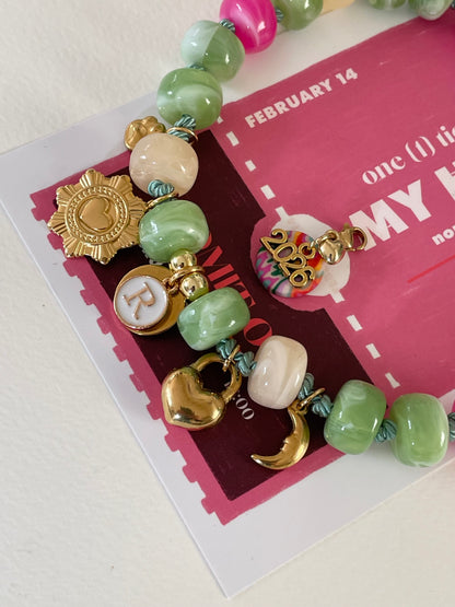 1B/ Collier LOVE LOVE LOULOU multi-color 🥰🤩🤍💚🩷🤍💚🩷✨🌛