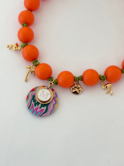 Collier WAVE  Orange 🧡🌴💜🐾🦩