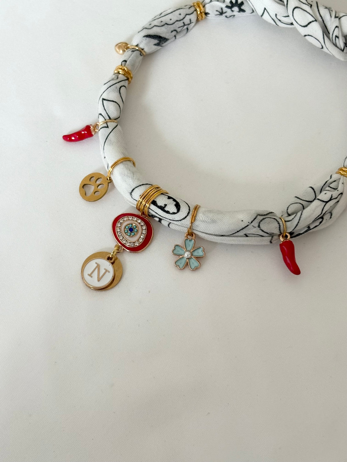Collier bandana PORTE-BONHEUR WHITE 🤍🌶️👁️✨🤩