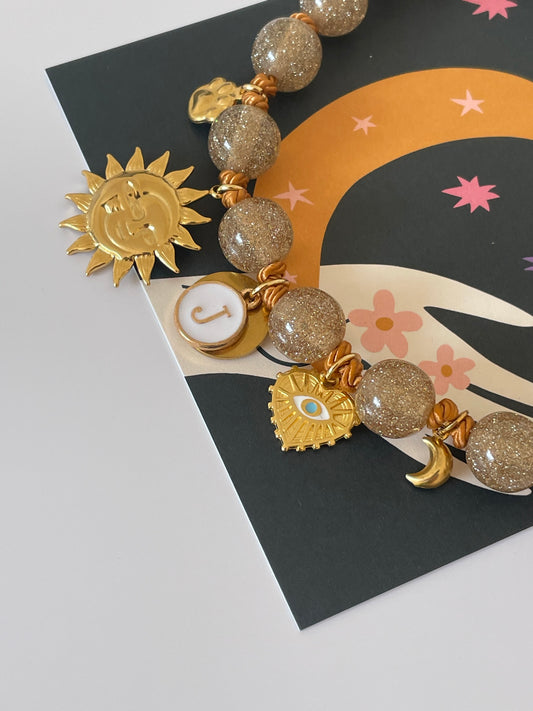 1C/ Collier LOVE GLITER CHAMPAGNE ✨🐾🤩✨🌛🫶🏻🌞💛 DIABOLO ❤️🥰