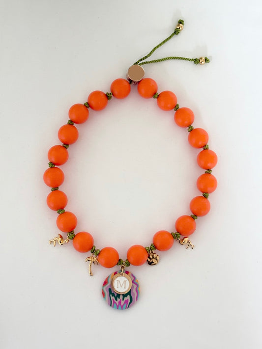 Collier WAVE  Orange 🧡🌴💜🐾🦩