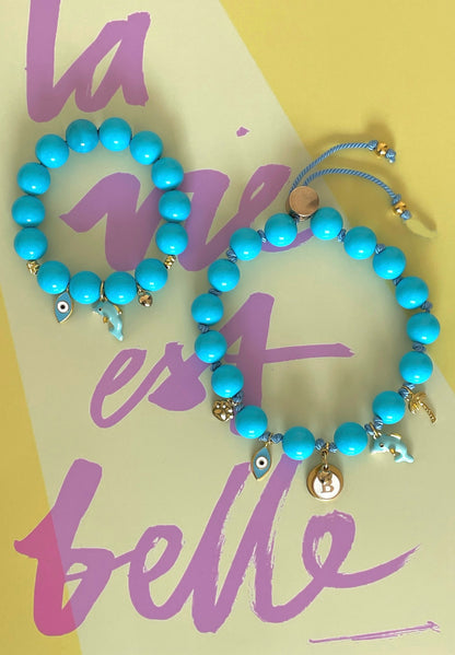 Collier & bracelet Matchy matchy DAUPHIN 🐬👁️🩵💙🤩