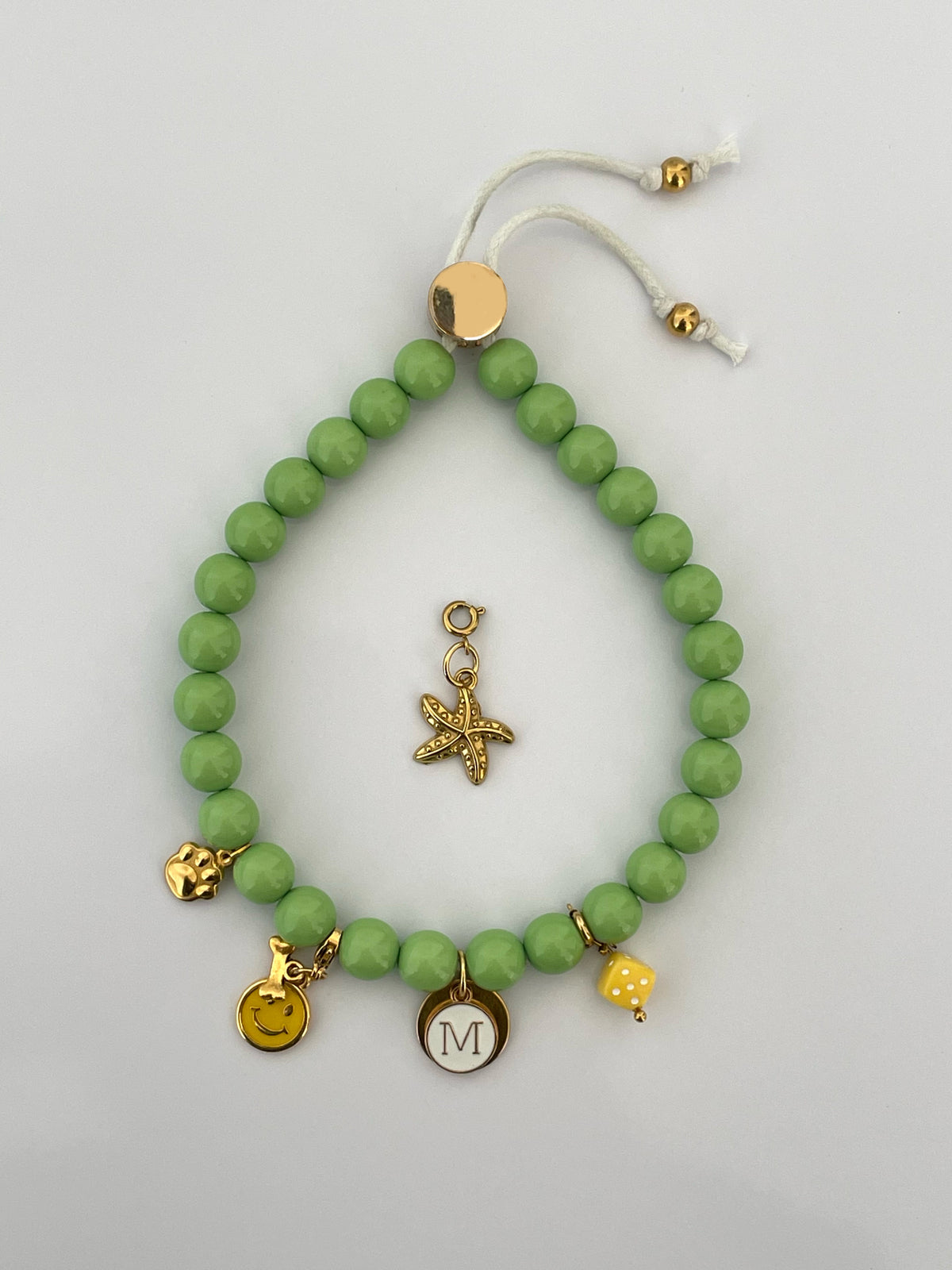 Collier BRIGHT GREEN SMILEY 💚🙂🦴🎲⭐️