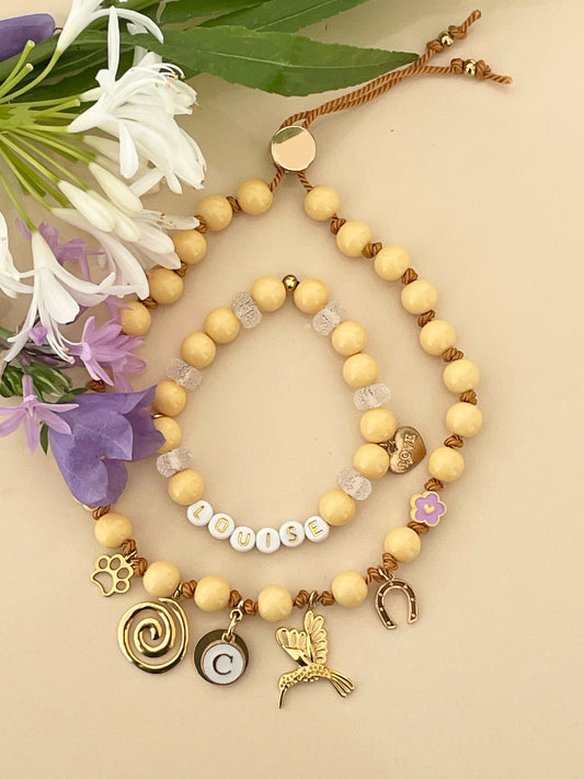 Collier & Bracelet MATCHY MATCHY SPIRAL BIRD 🌀✨🤩 🐾💜🤍