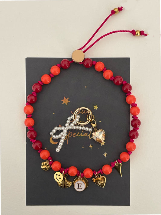 1C/ Collier LOVE LOVE RED & CHARMS 💎❤️🎀👁️🪭🙂