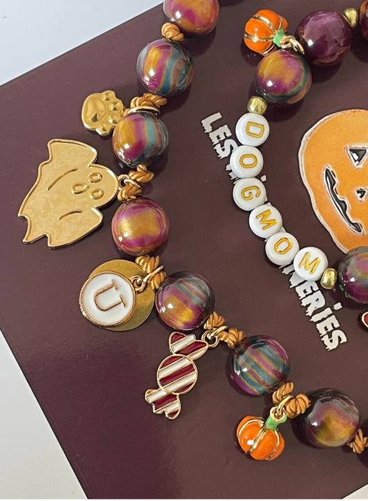 1D/ Collier & Bracelet MATCHY MATCHY LOVE GLITTER PURPLE GOLD 👩🏻‍🦰✨💜🎃👻😘🐾